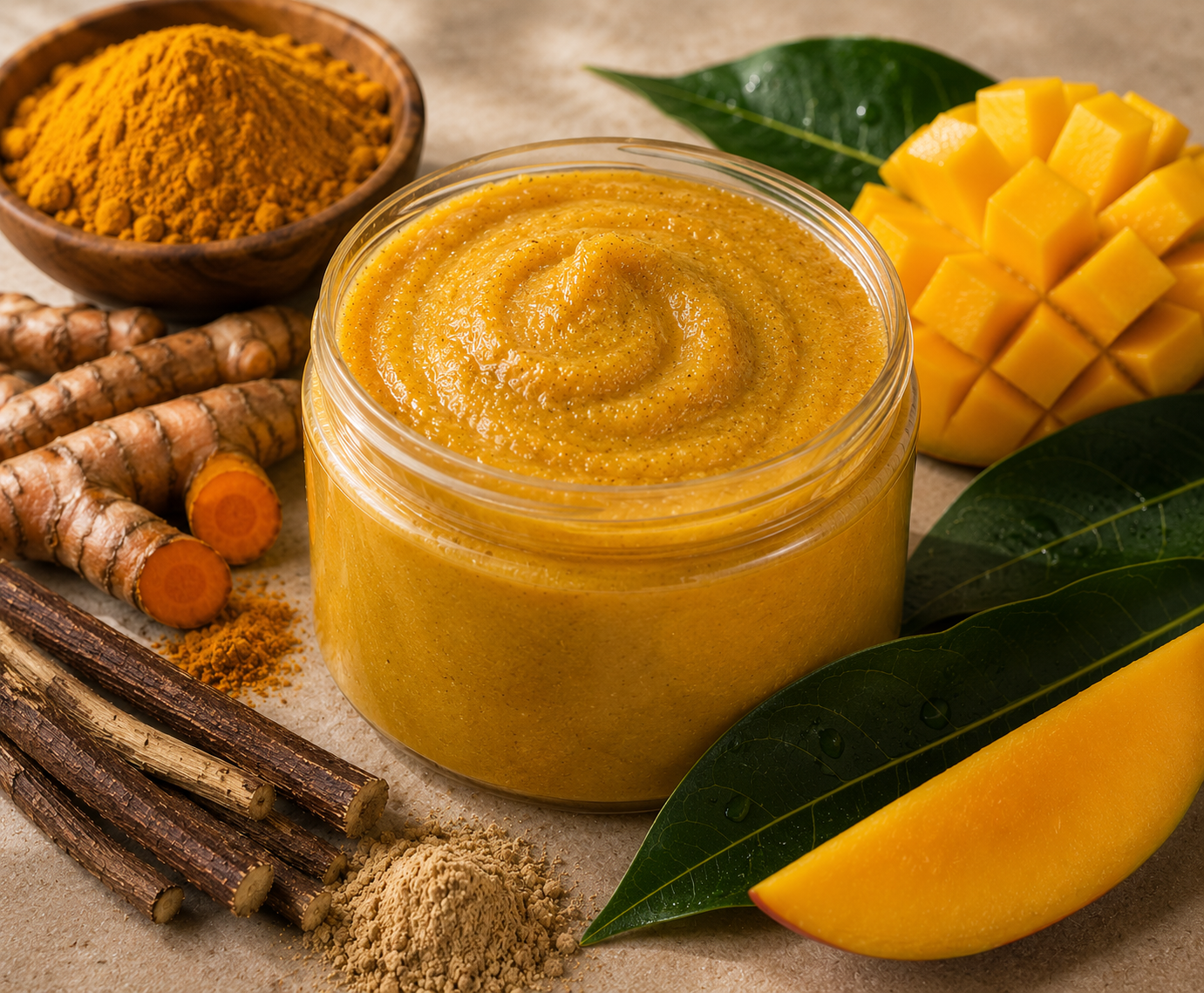 Turmeric mango gold scrub - gommage curcuma beurre de mangue