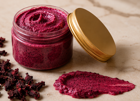 Bissap velvet - gommage à l’hibiscus et noyau d’abricot